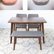 Home Square 3 Piece Furniture Set with Dining Table and 2 Large Benches