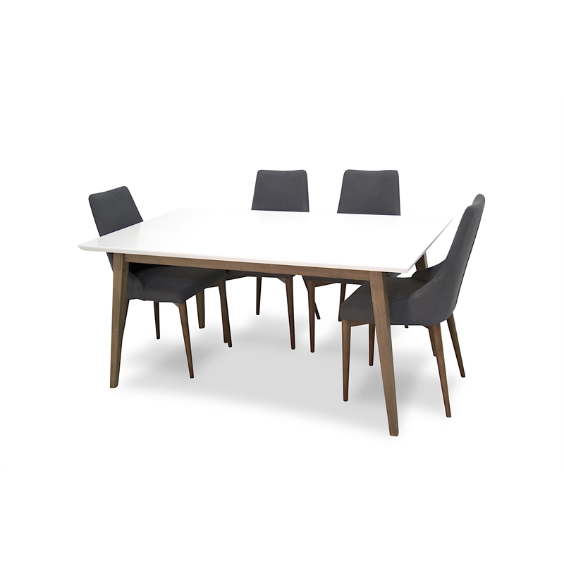Home Square 3 Piece Furniture Set with Dining Table and 2 Large Benches