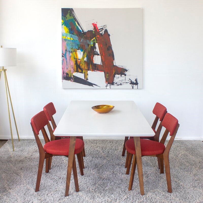 Home Square 5 Piece Dining Set with Dining Table and 4 Dining Chairs