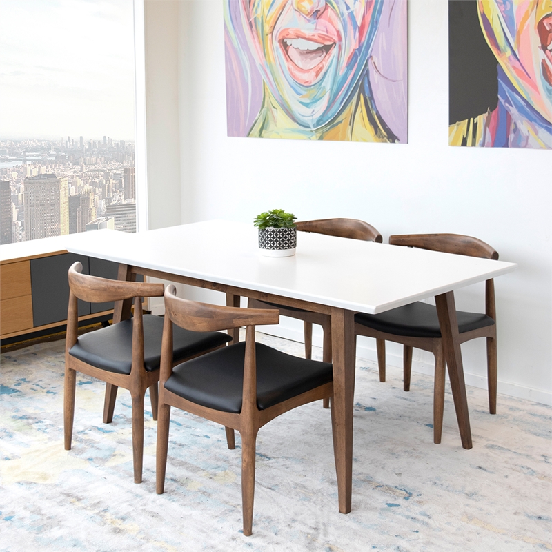 Home Square 5 Piece Dining Set with Dining Table and 4 Dining Chairs