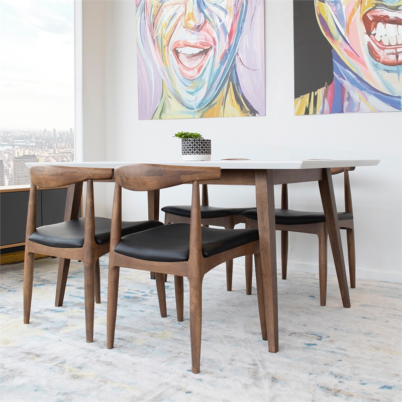 Home Square 5 Piece Dining Set with Dining Table and 4 Dining Chairs