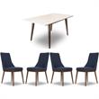Home Square 5 Piece Dining Set with Dining Table and 4 Dining Chairs