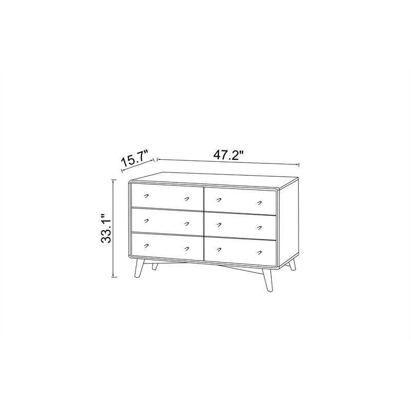 Home Square 3 Piece Solid Wood Bedroom Dresser & Nightstand Set in Walnut/White