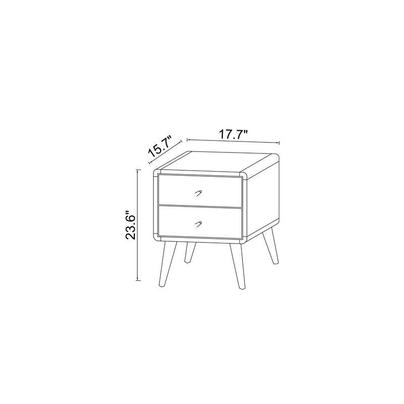 Home Square 3 Piece Solid Wood Bedroom Dresser & Nightstand Set in Walnut/White