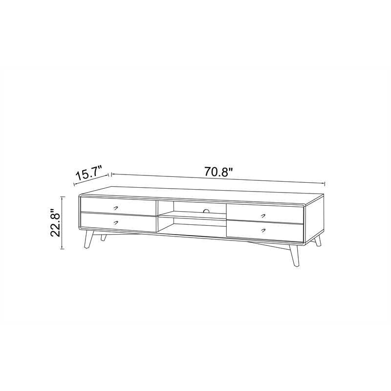 Home Square 3 Piece Furniture Set with Wood TV Stand and 2 Nightstands
