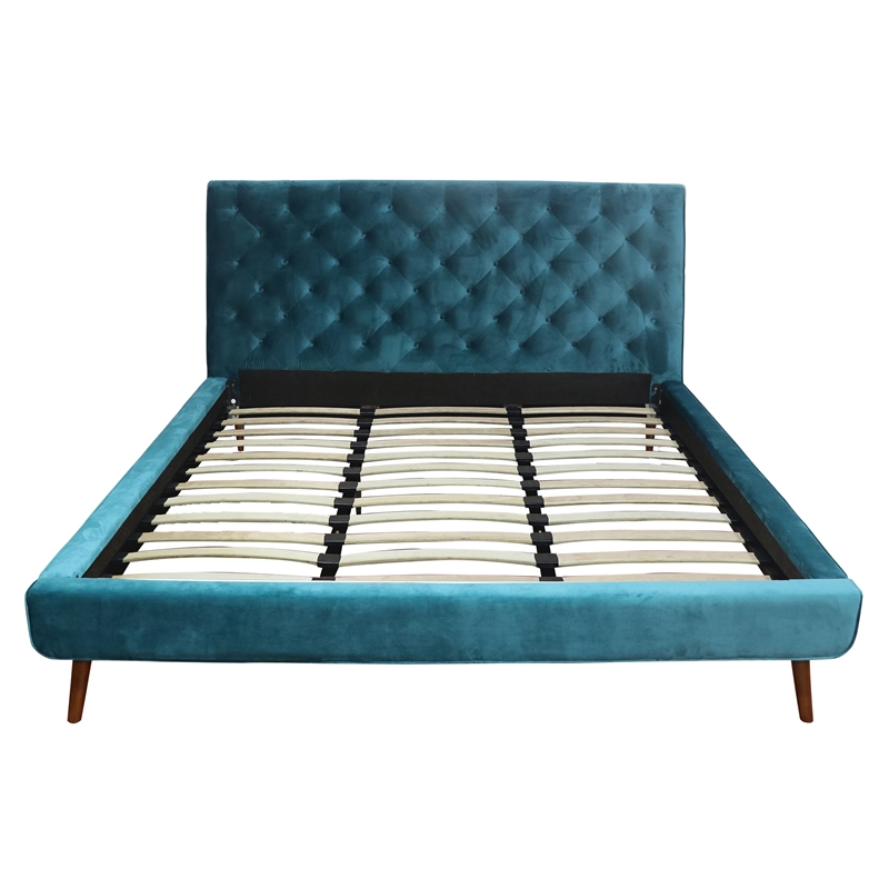 Home Square 2 Piece Set with Queen Platform Bed and Nightstand