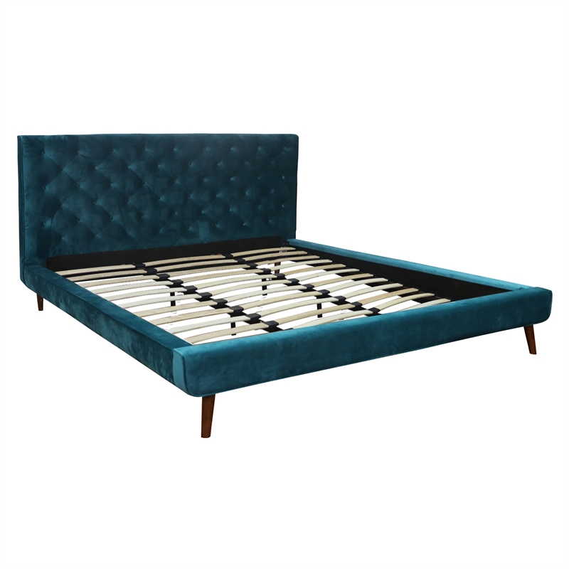 Home Square 2 Piece Set with Queen Platform Bed and Nightstand