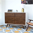 Home Square 2 Piece Set with Queen Platform Bed and 6-Drawer Dresser