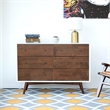 Home Square 2 Piece Set with Queen Platform Bed and 6-Drawer Dresser