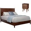 Home Square 2 Piece Set with Nightstand and Standard King Panel Bed in Walnut