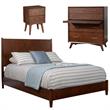 Home Square 3 Piece Set with Nightstand Full Size Panel Bed & Accent Chest