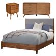 Home Square 4 Piece Set with TV Console Queen Panel Bed and 2 Nightstands