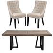 Home Square 3 Piece Set with Dining Table and Dining Side Chairs in Black