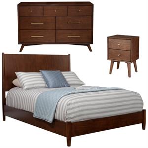 Home Square 3 Piece Set with Nightstand Standard King Panel Bed and Dresser