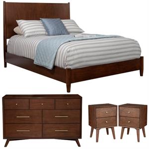 Home Square 4 Piece Set with Nightstand Standard King Panel Bed and Dresser
