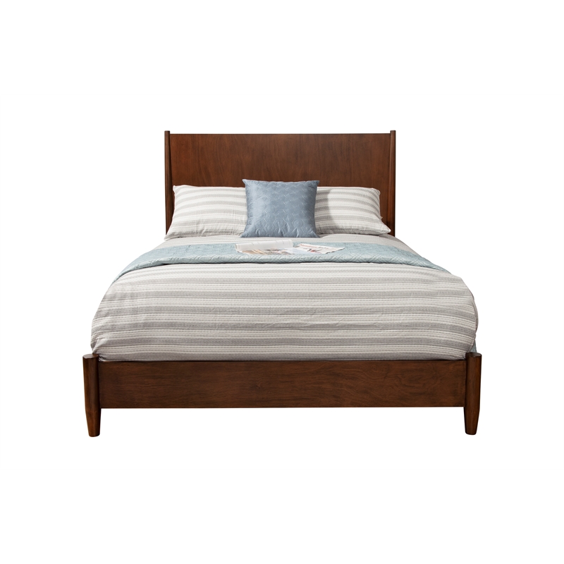Home Square 3 Piece Set with Nightstand Queen Panel Bed & Accent Chest in Walnut