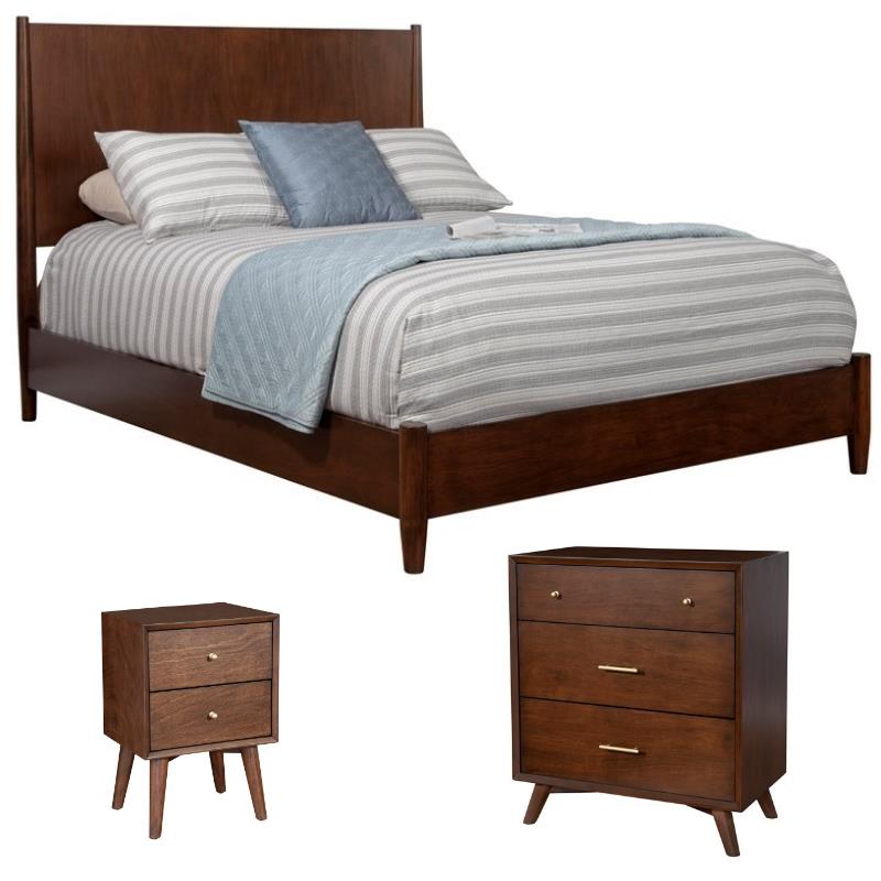 Home Square 3 Piece Set with Nightstand  Standard King Panel Bed & Accent Chest