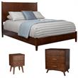 Home Square 3 Piece Set with Nightstand  Standard King Panel Bed & Accent Chest