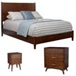 Home Square 3 Piece Set with Nightstand  Full Size Panel Bed and Accent Chest