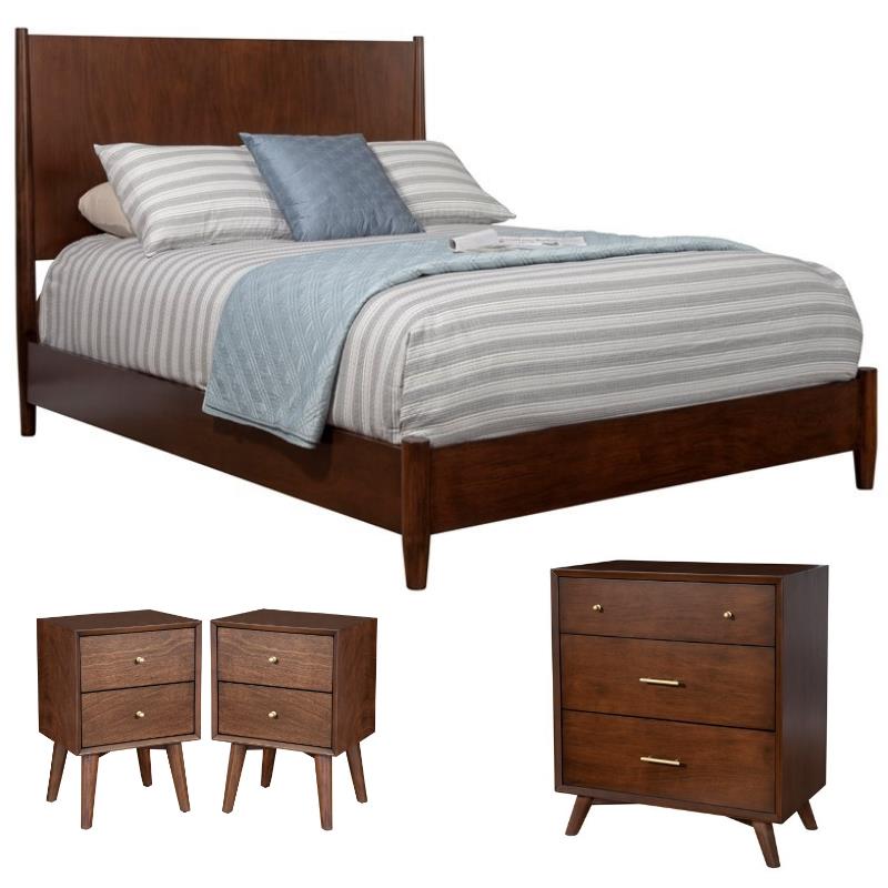 Home Square 4 Piece Set with Nightstand  Standard King Panel Bed & Accent Chest