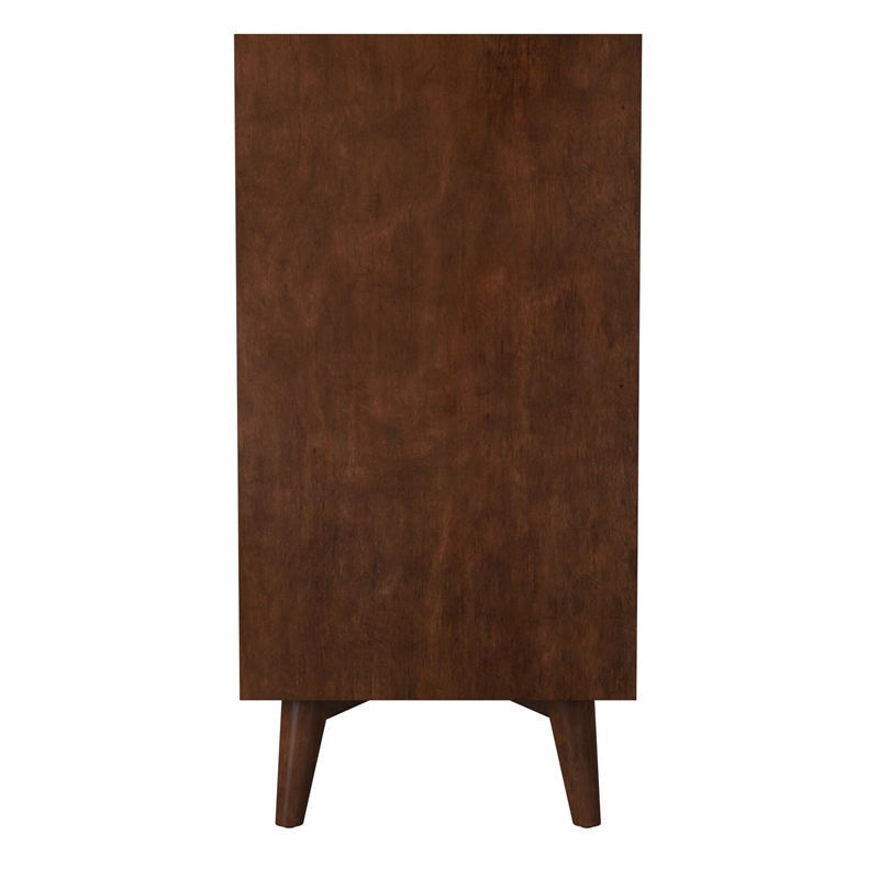 Home Square 3 Piece Set with Nightstand and 3-Drawer Accent Chest in Walnut