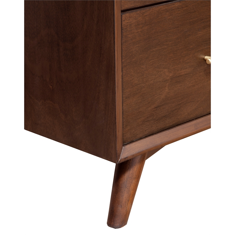 Home Square 2 Piece Set with Dresser and 4-Drawer Accent Chest in Walnut (Brown)