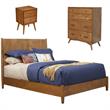 Home Square 3 Piece Set with Chest Standard King Wood Panel Bed & Nightstand