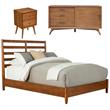 Home Square 3 Piece Set with Small TV Console Standard King Bed & Nightstand