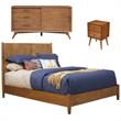 Home Square 3 Piece Set with Small TV Console King Wood Panel Bed & Nightstand