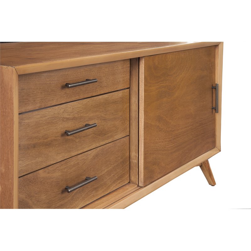 Home Square 4 Piece Set with Small TV Console Full Size Panel Bed & Nightstand