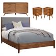Home Square 4 Piece Set with Small TV Console Queen Panel Bed & Nightstand