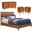 Home Square 4 Piece Furniture Set with Sideboard Queen Panel Bed & Nightstand