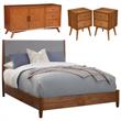 Home Square 4 Piece Set with Sideboard Queen Panel Bed & 2-Drawer Nightstand