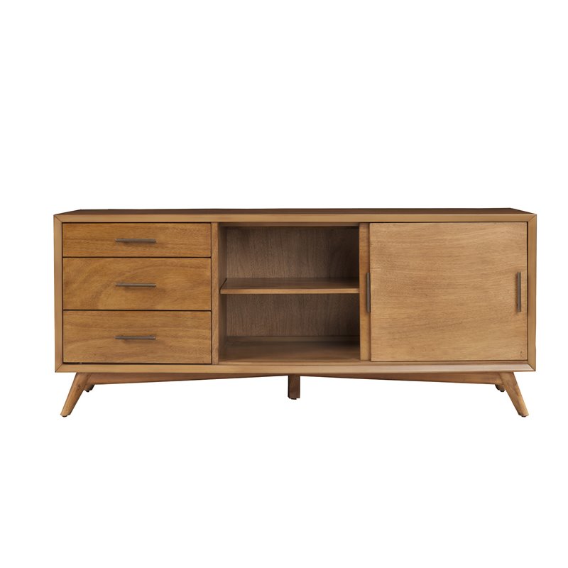 Home Square 2 Piece Furniture Set with Large Wood TV Console and Bedroom Bench