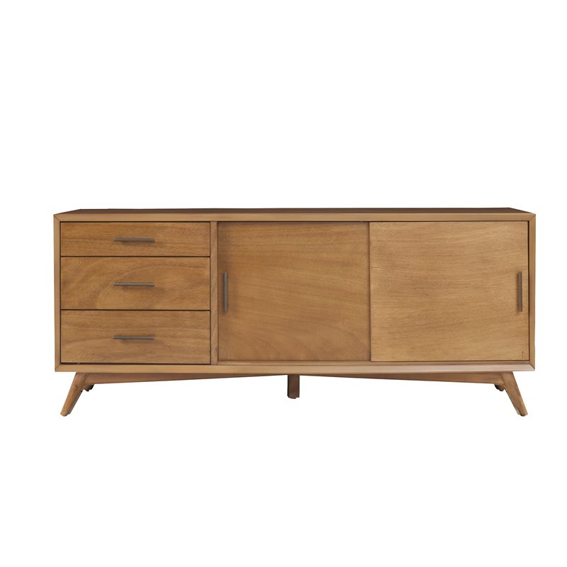 Home Square 2 Piece Furniture Set with Large Wood TV Console and Bedroom Bench