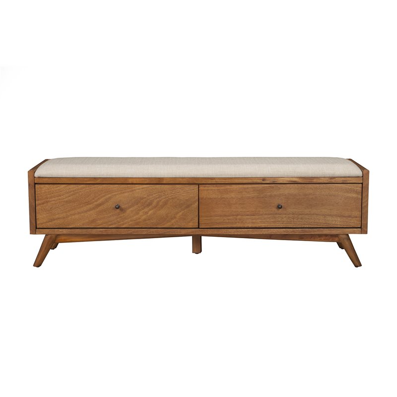 Home Square 2 Piece Furniture Set with Bedroom Bench and Small Wood TV Console