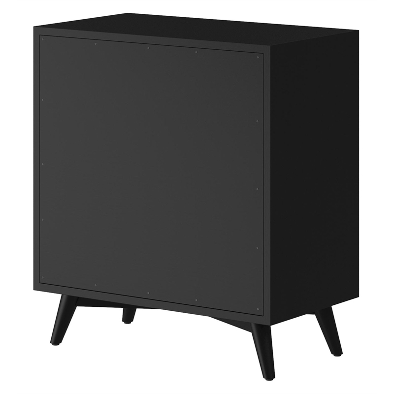 Home Square 2 Piece Set with 2-Drawer Nightstand & 3-Drawer Small Chest in Black
