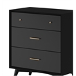 Home Square 3 Piece Set with 2-Drawer Nightstand & 3-Drawer Small Chest in Black