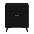 Home Square 3 Piece Set with 2-Drawer Nightstand & 3-Drawer Small Chest in Black