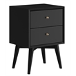 Home Square 3 Piece Set with 2-Drawer Nightstand & Multifunction Chest in Black