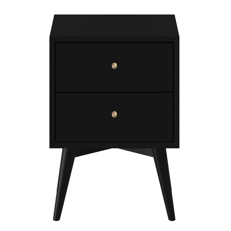 Home Square 3 Piece Set with 2-Drawer Nightstand & Multifunction Chest in Black