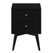 Home Square 3 Piece Set with 2-Drawer Nightstand & Multifunction Chest in Black