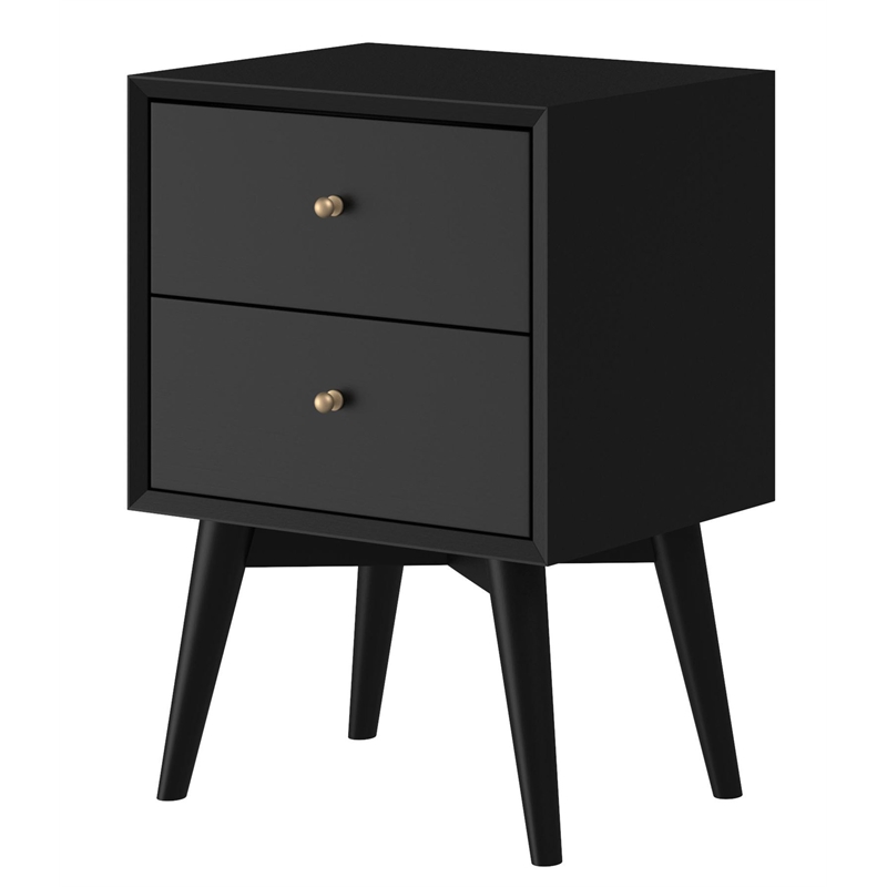 Home Square 3 Piece Set with 2-Drawer Nightstand & Multifunction Chest in Black
