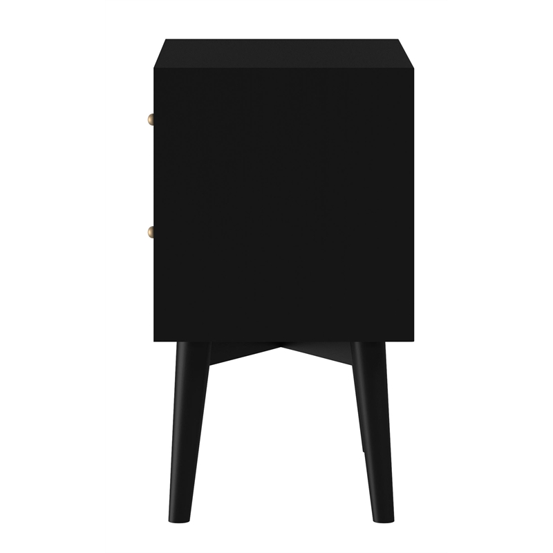 Home Square 3 Piece Set with 2-Drawer Nightstand & Multifunction Chest in Black