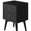 Home Square 3 Piece Set with 2-Drawer Nightstand & Multifunction Chest in Black
