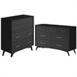Home Square 2 Piece Set with 7-Drawer Dresser & Multifunction Chest in Black