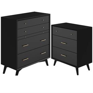 Home Square 2 Piece Set with 3-Drawer Small Chest and Multifunction Chest