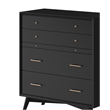Home Square 2 Piece Set with TV Console and Multifunction Chest in Black