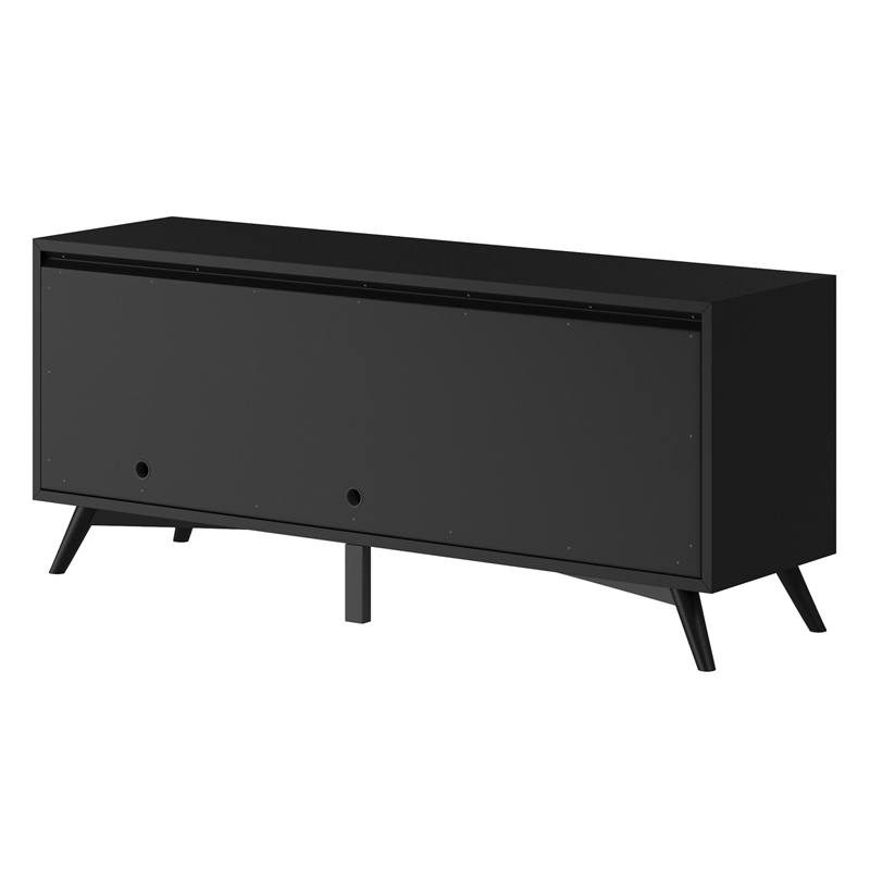 Home Square 2 Piece Set with TV Console and Multifunction Chest in Black