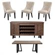 Home Square 5 Piece Set with Dining Table Dining Side Chairs & Dining Sideboard